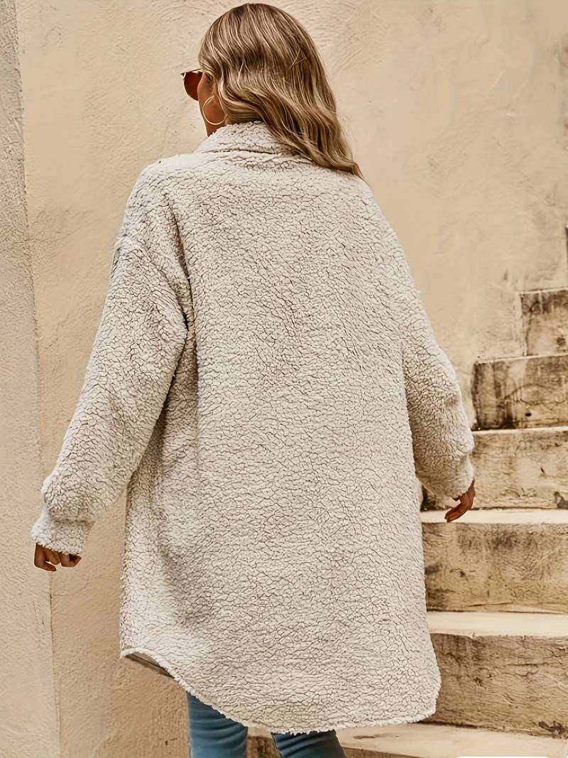 Women's Solid Color Teddy Coat