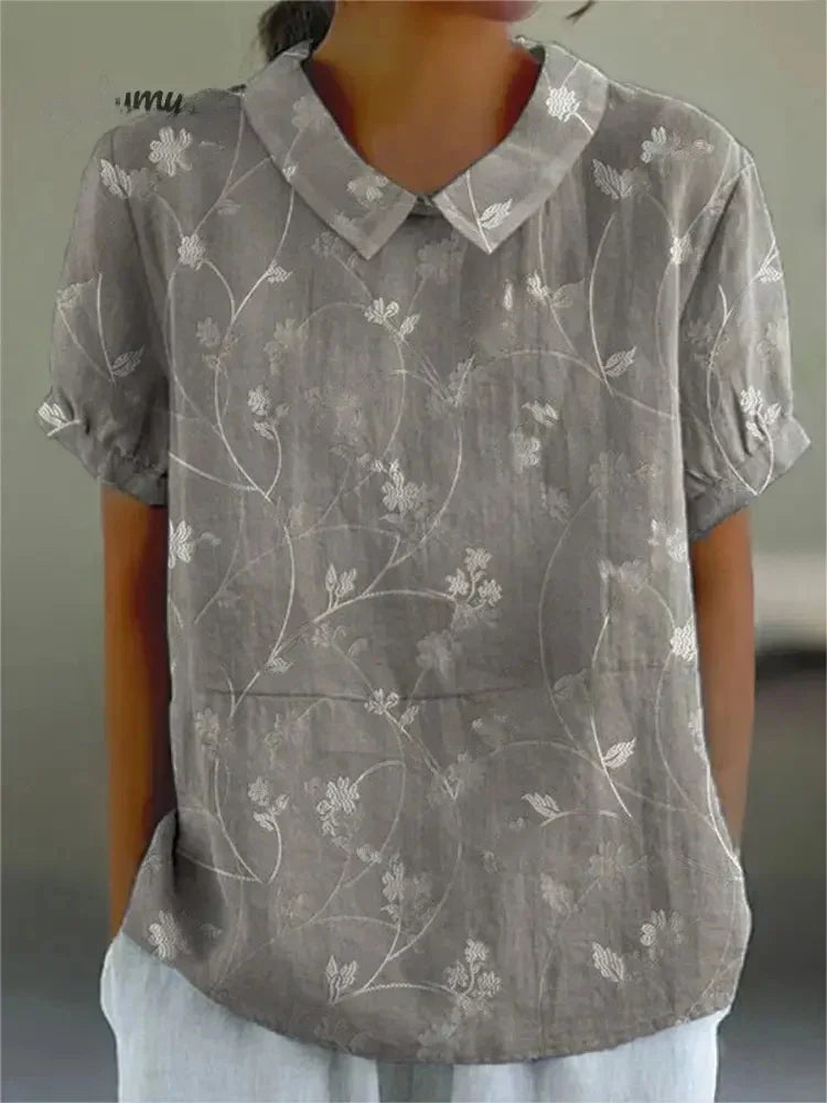 Floral Print Cotton Blouse
