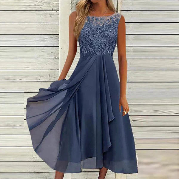 Chic Round Neck Summer Dress for Women