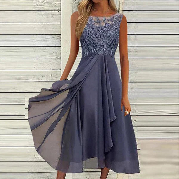 Chic Round Neck Summer Dress for Women