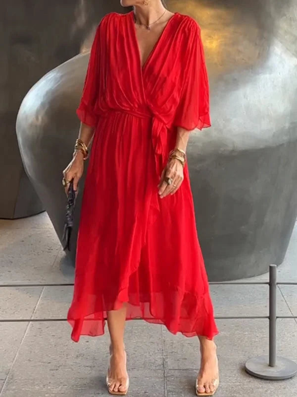 Chic V-Neck Chiffon Gown