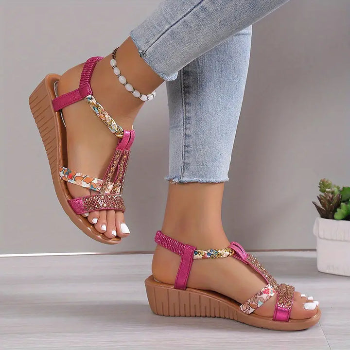 Bohemian Style Braided Wedge Sandals