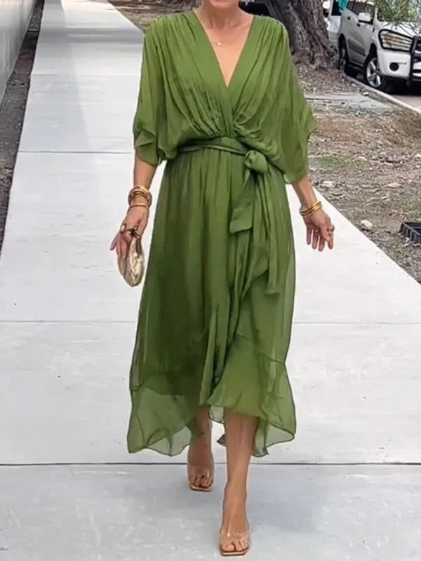 Chic V-Neck Chiffon Gown