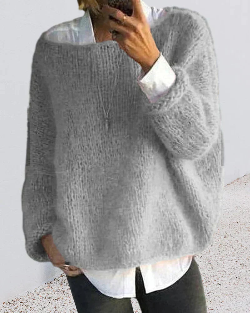 Vibrant Off-Shoulder Knit Sweater