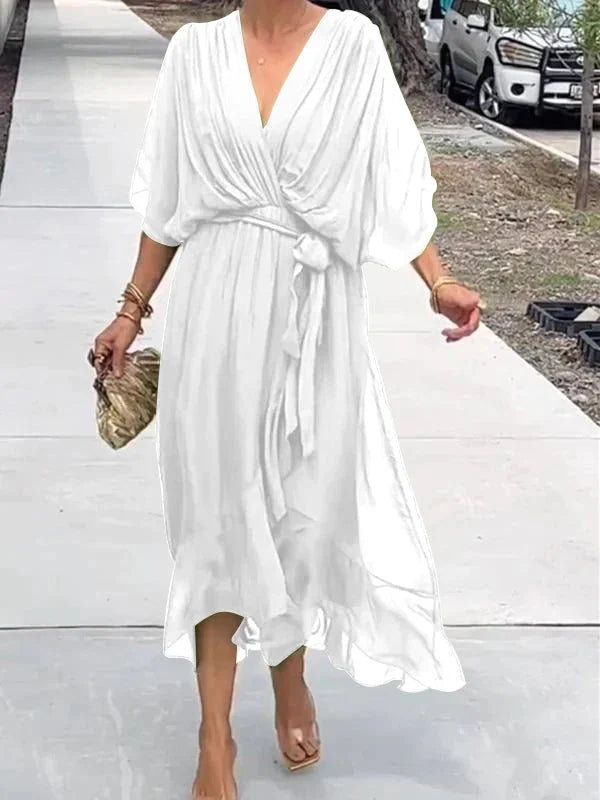 Chic V-Neck Chiffon Gown