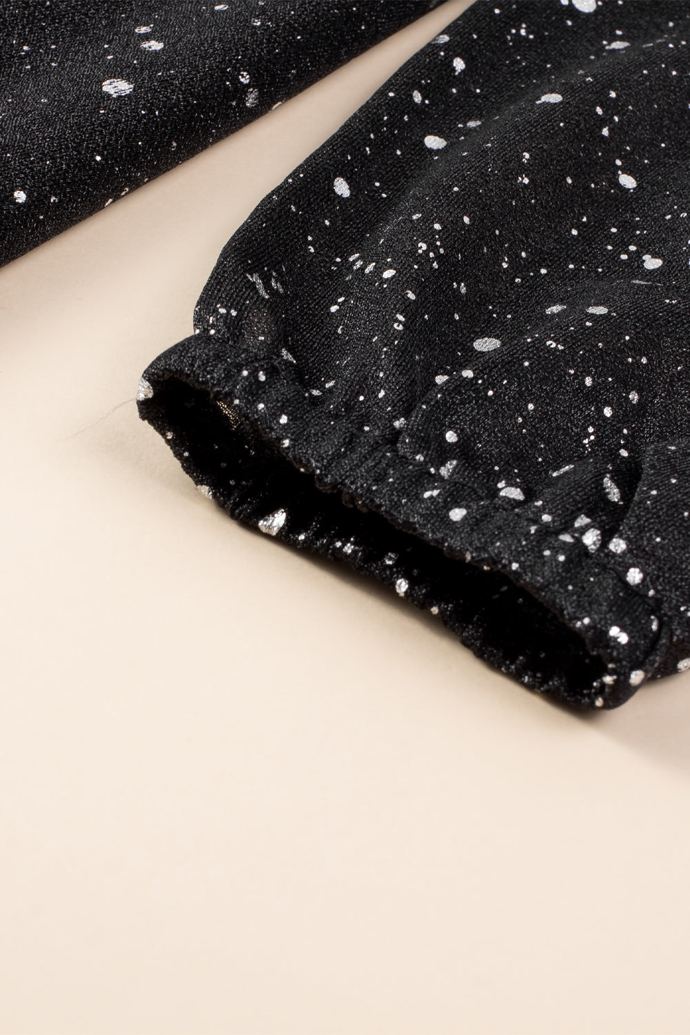 Chic Black Glitter Dress Featuring a Trendy Mesh Overlay