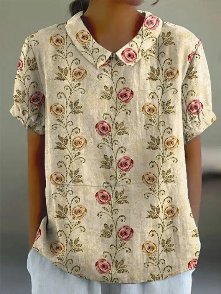 Floral Print Cotton Blouse