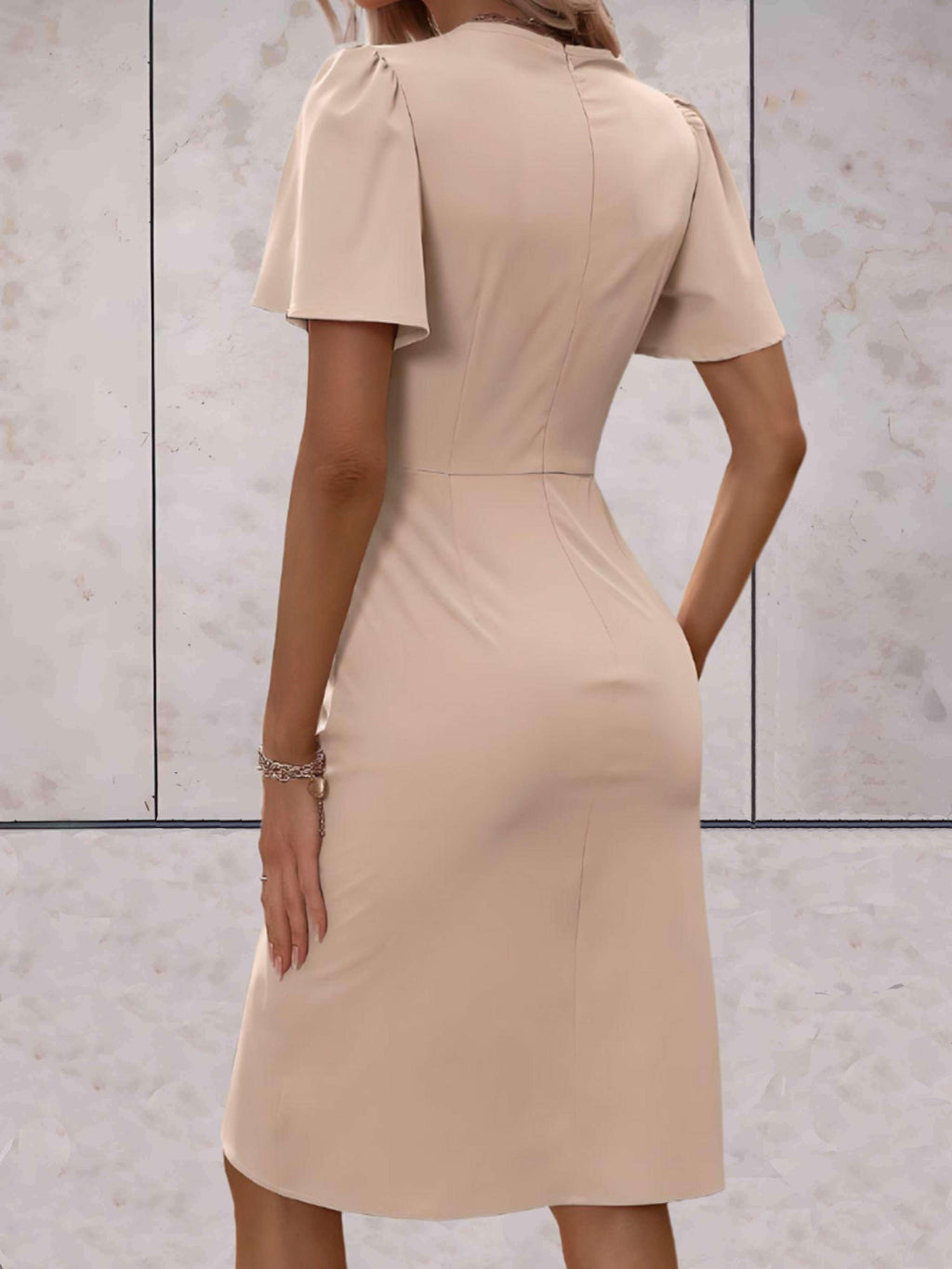Chic Short Sleeve Wrap Dress