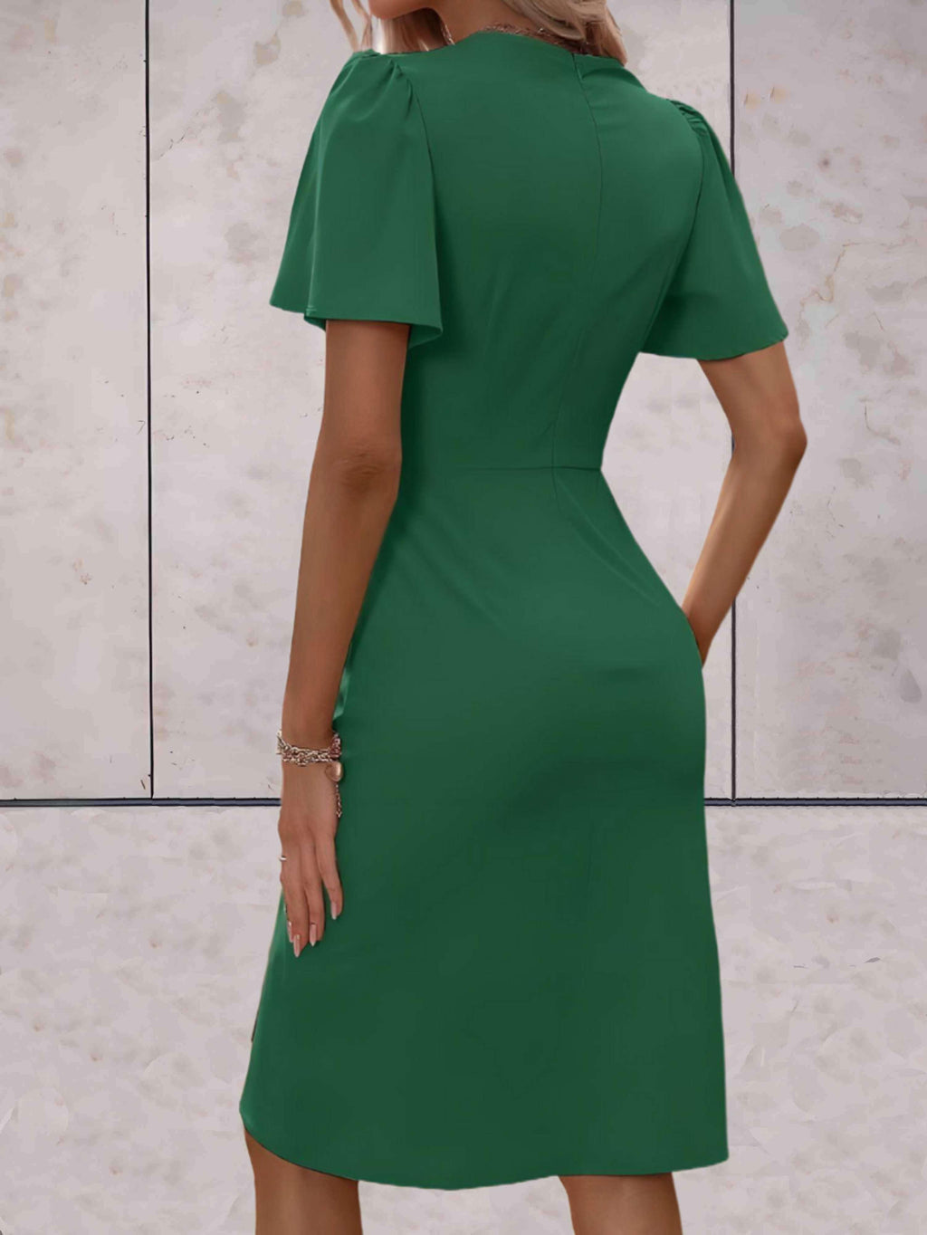 Chic Short Sleeve Wrap Dress