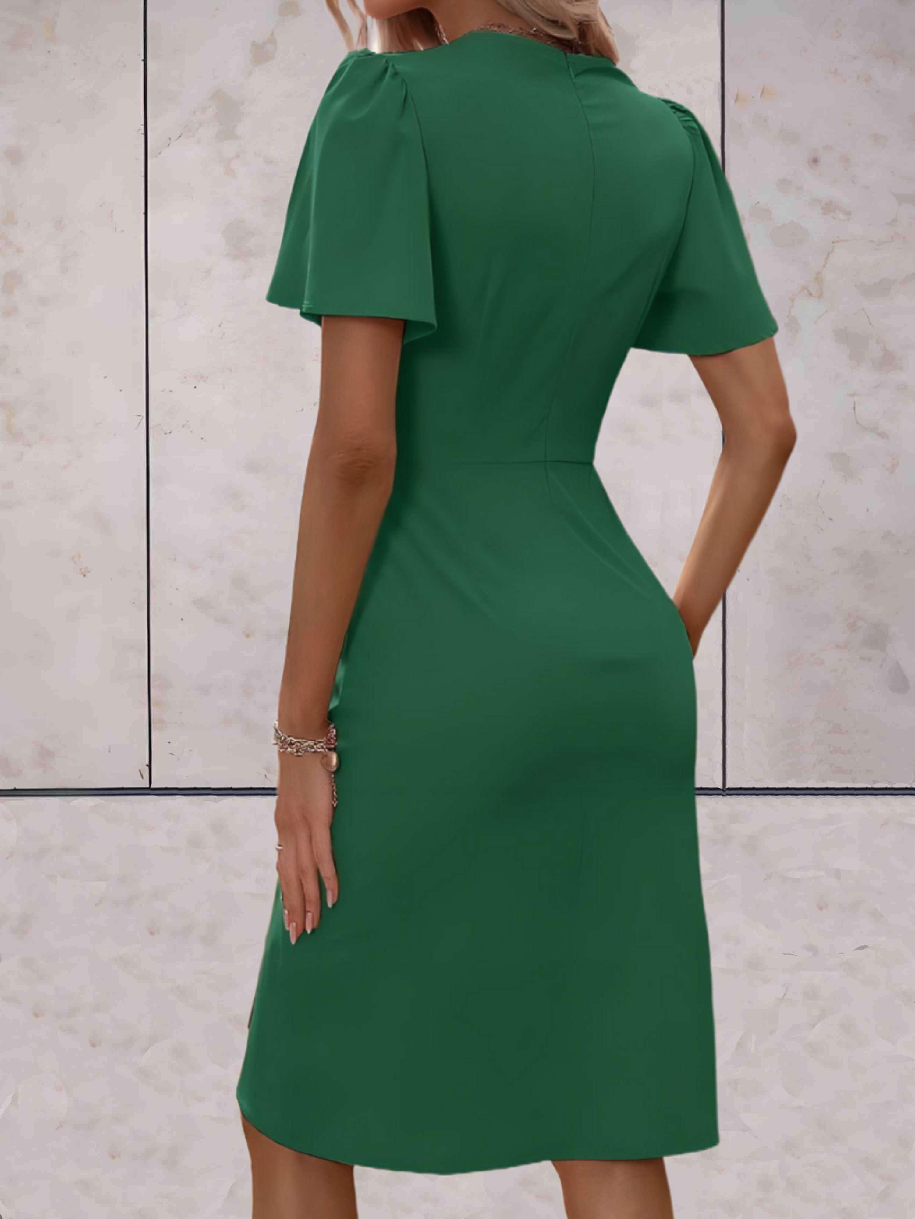 Chic Short Sleeve Wrap Dress