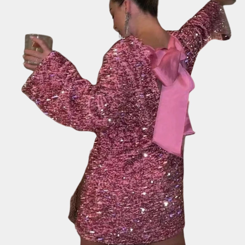 Women's Round Neck Short Sequin Dress