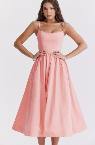 Chic Midi Dress Featuring Elegant Back Lace Detail
