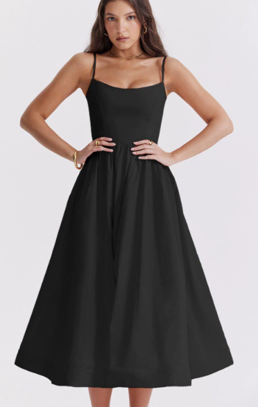 Chic Midi Dress Featuring Elegant Back Lace Detail