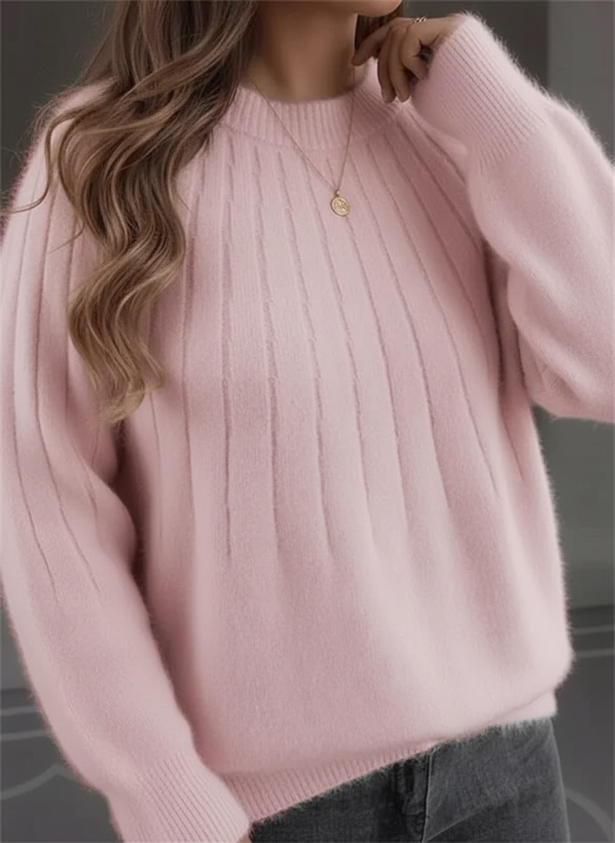 Plus Size Women's Cozy Ribbed Knit Sweater