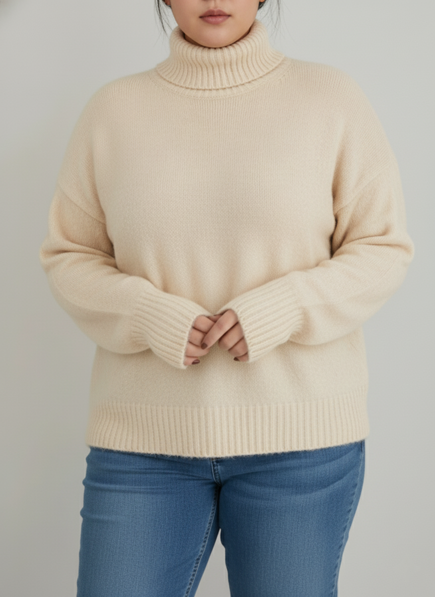 Vayna - Plus Size Women's Knit Turtleneck Sweater