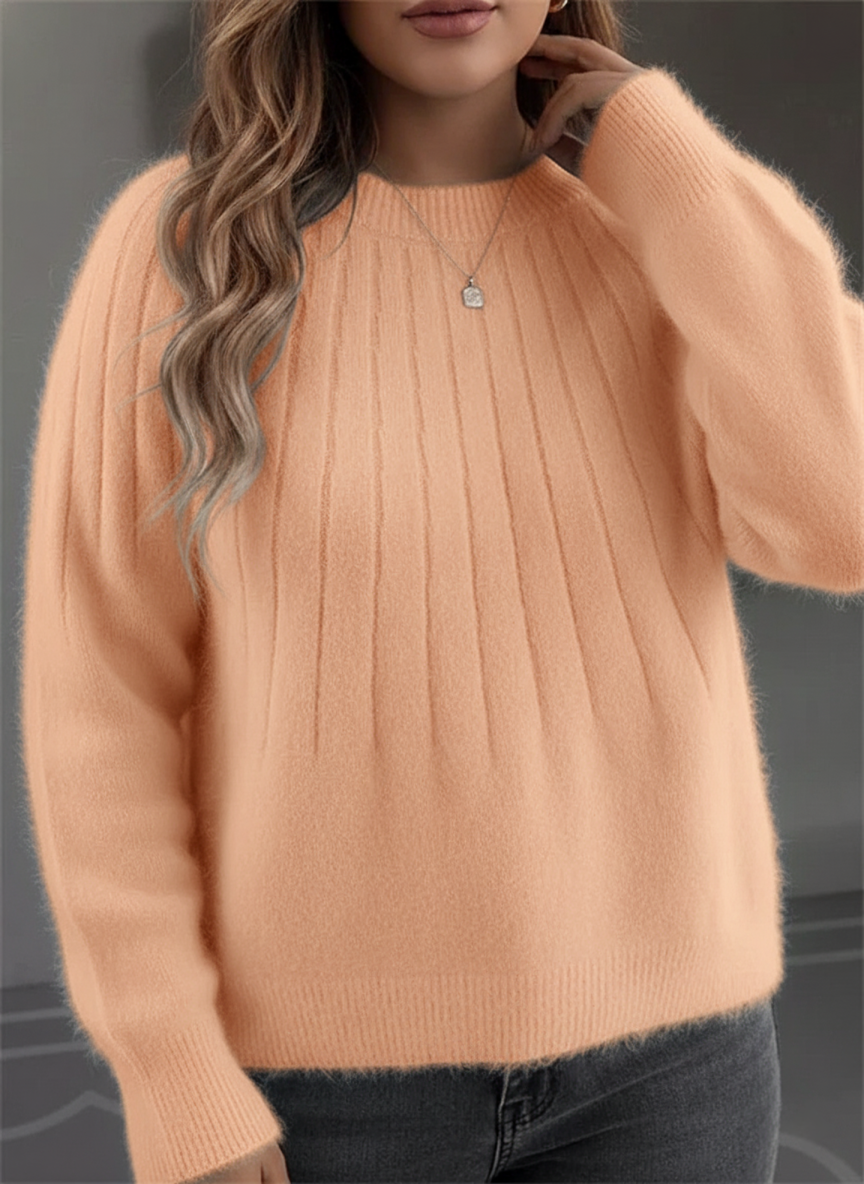 Plus Size Women's Cozy Ribbed Knit Sweater