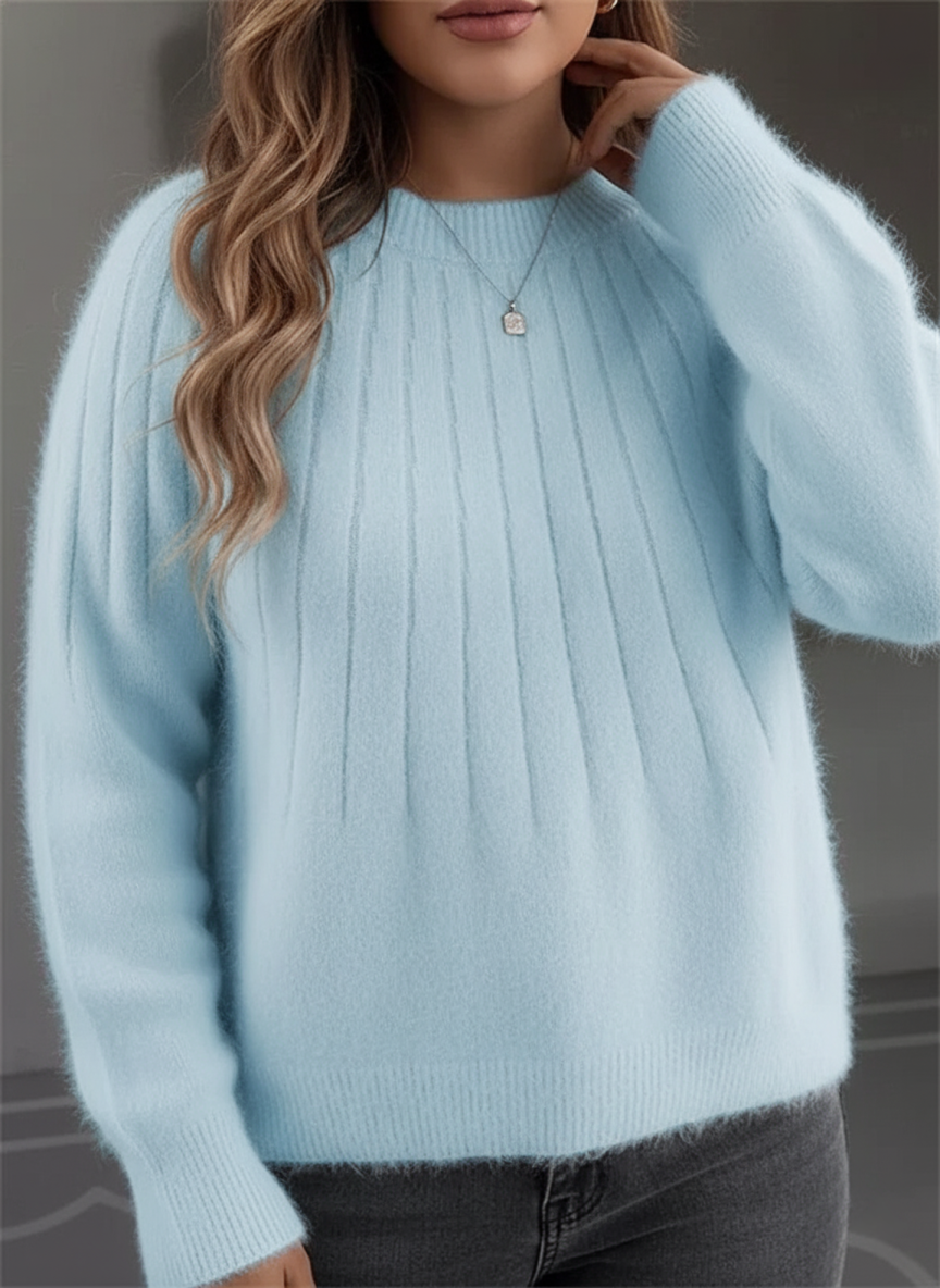 Plus Size Women's Cozy Ribbed Knit Sweater