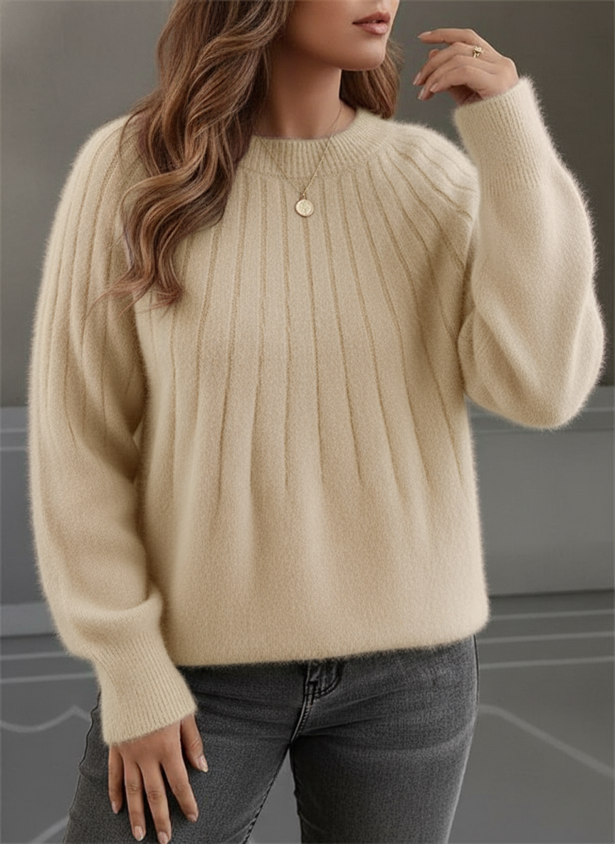 Plus Size Women's Cozy Ribbed Knit Sweater
