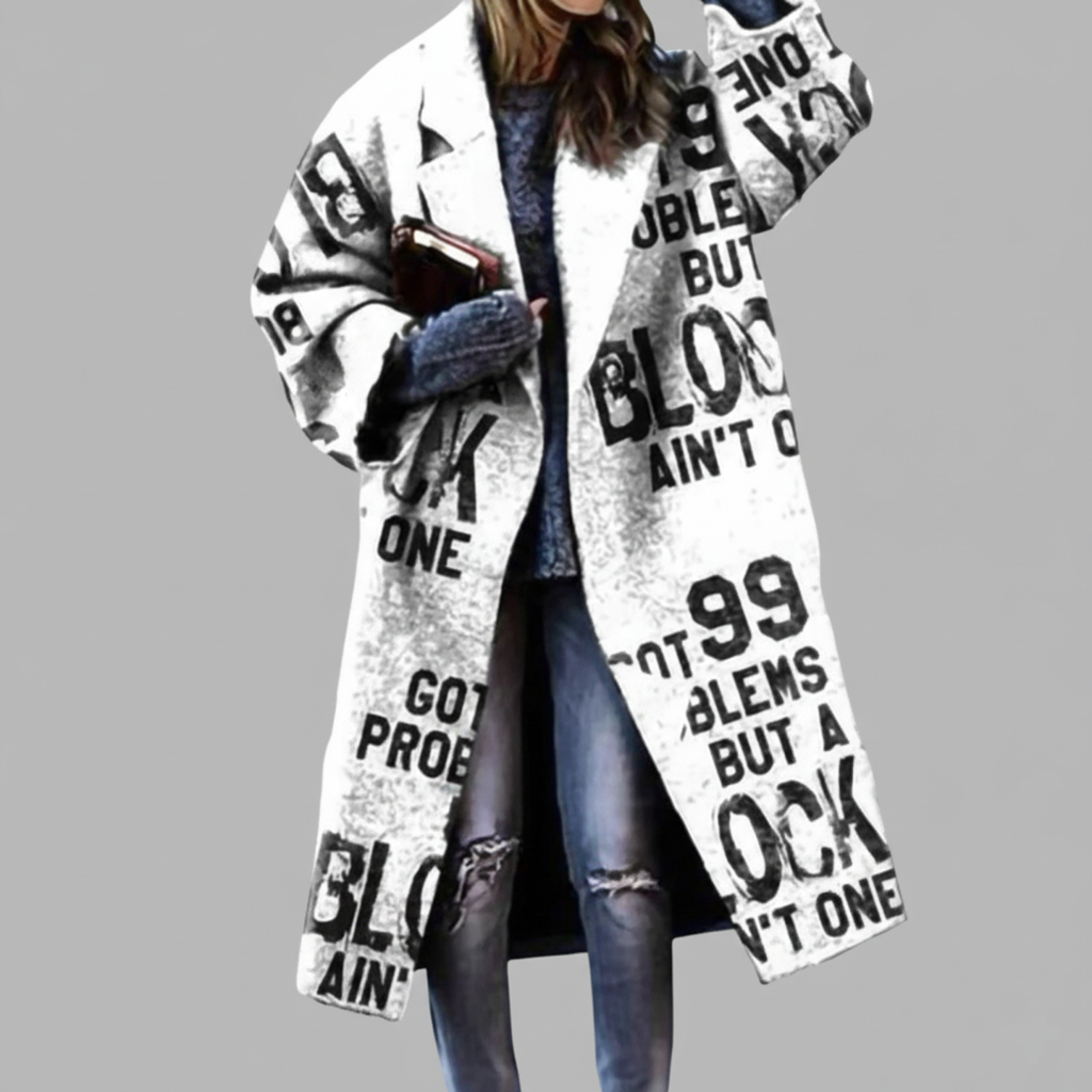 Plus Size Women's Long Wool Coat