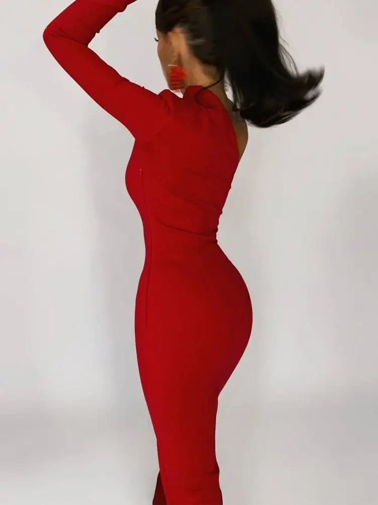 Chic One-Shoulder Elegant Evening Dress