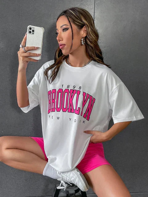 Brooklyn York Retro-Style Oversized Tee