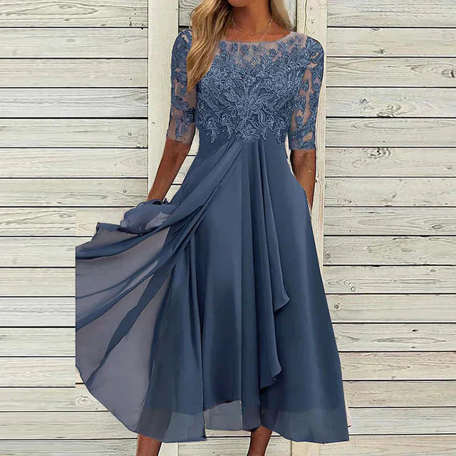 Helma Navy Blue Evening Gown