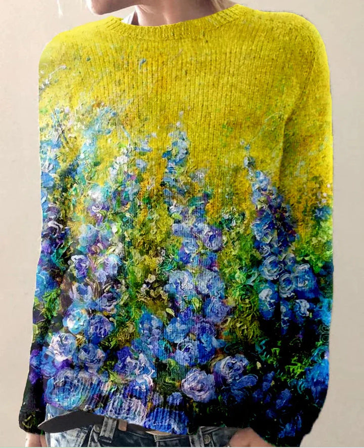 Lora Women's 3D Floral Knit Pullover