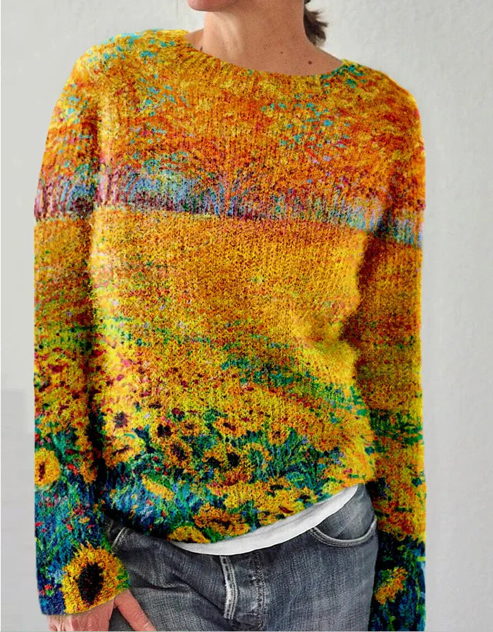 Lora Women's 3D Floral Knit Pullover