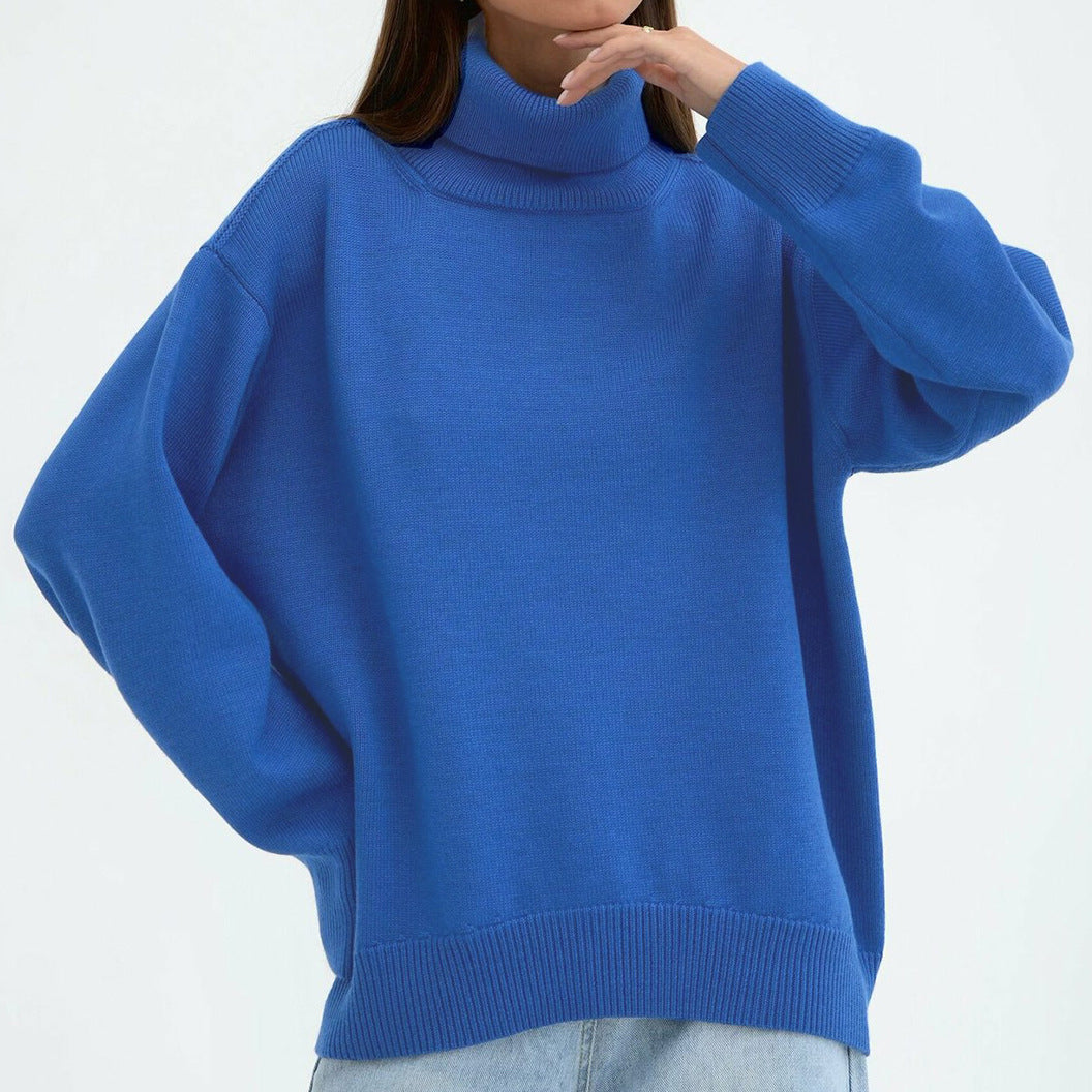 Cozy Oversized Turtleneck Knit Sweater for Women