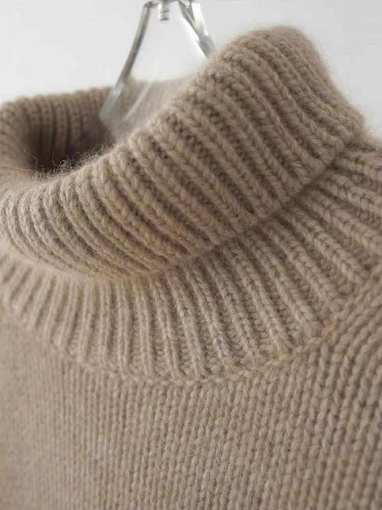 Chic Women's Turtleneck Knit Pullover