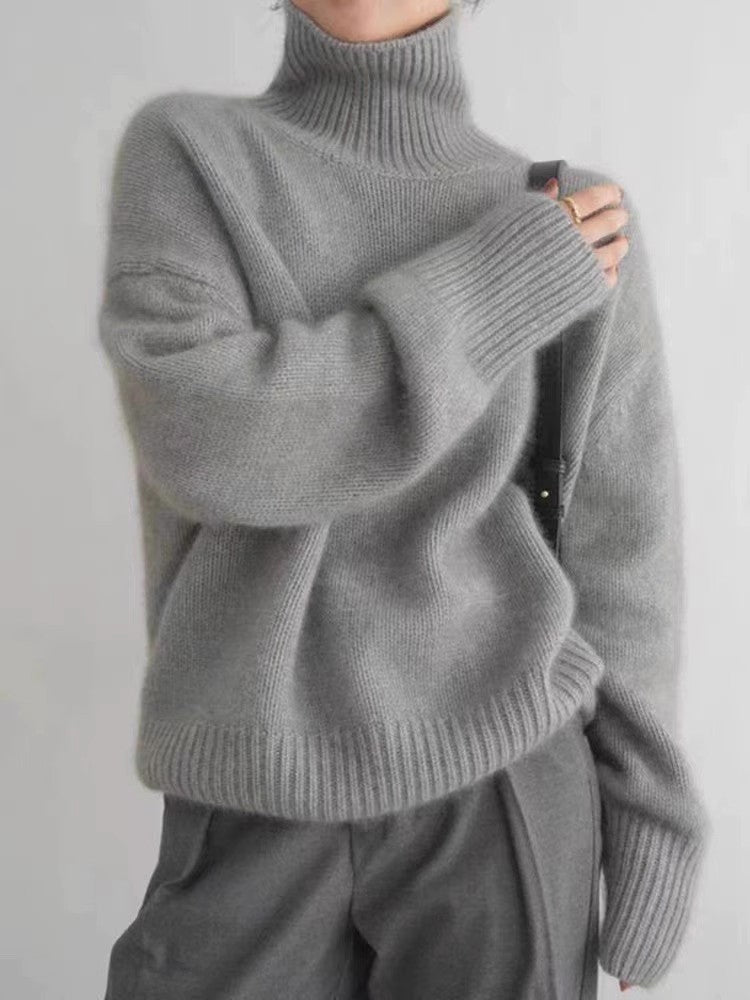 Chic Women's Turtleneck Knit Pullover