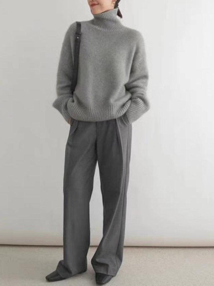Chic Women's Turtleneck Knit Pullover