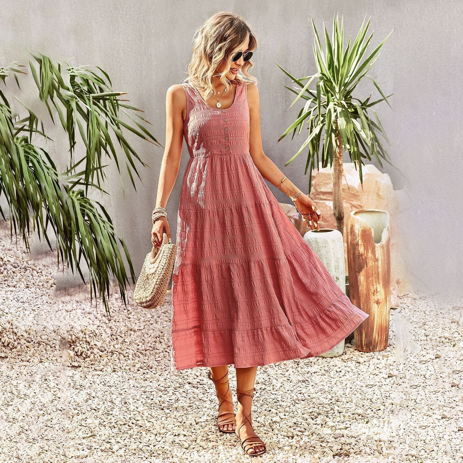 Joebelle Summer Sleeveless Midi Dress