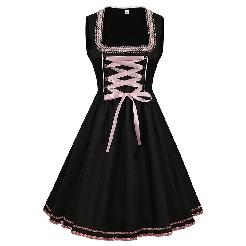 Floral Print Dirndl Dress for Oktoberfest Celebrations