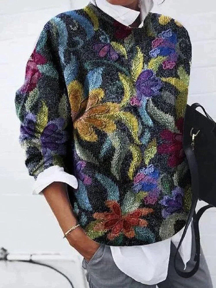 Chic Graphic Knit Pullover