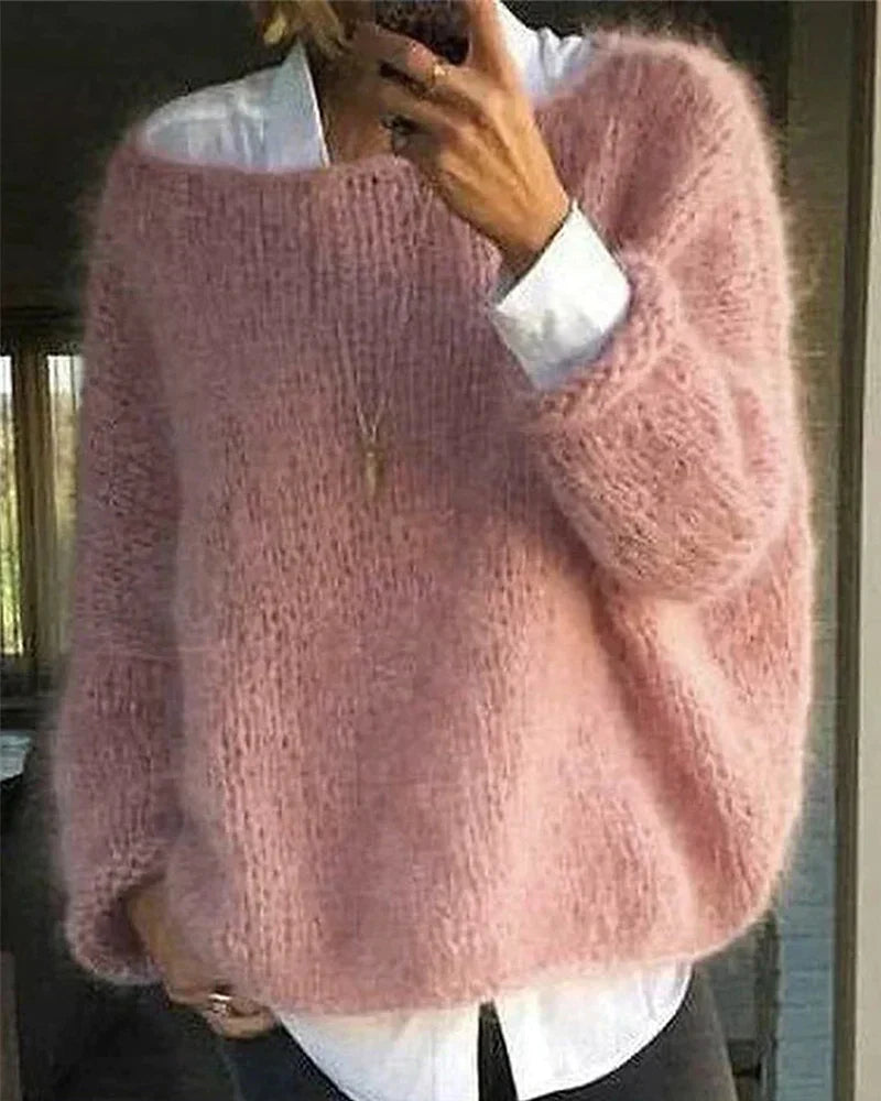 Vibrant Off-Shoulder Knit Sweater