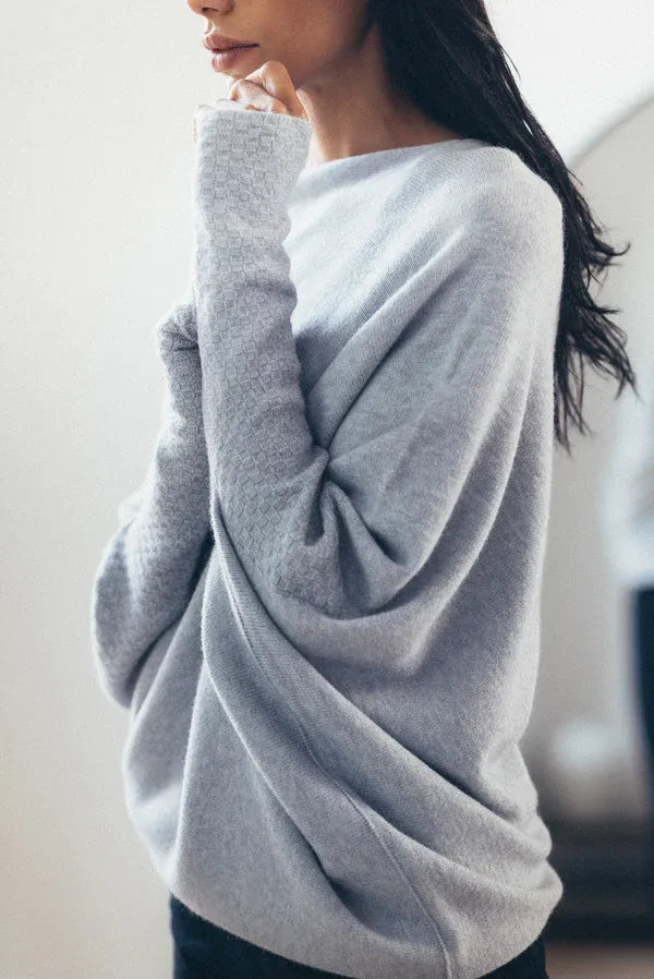 Paulina Asymmetrical Draped Knit Sweater