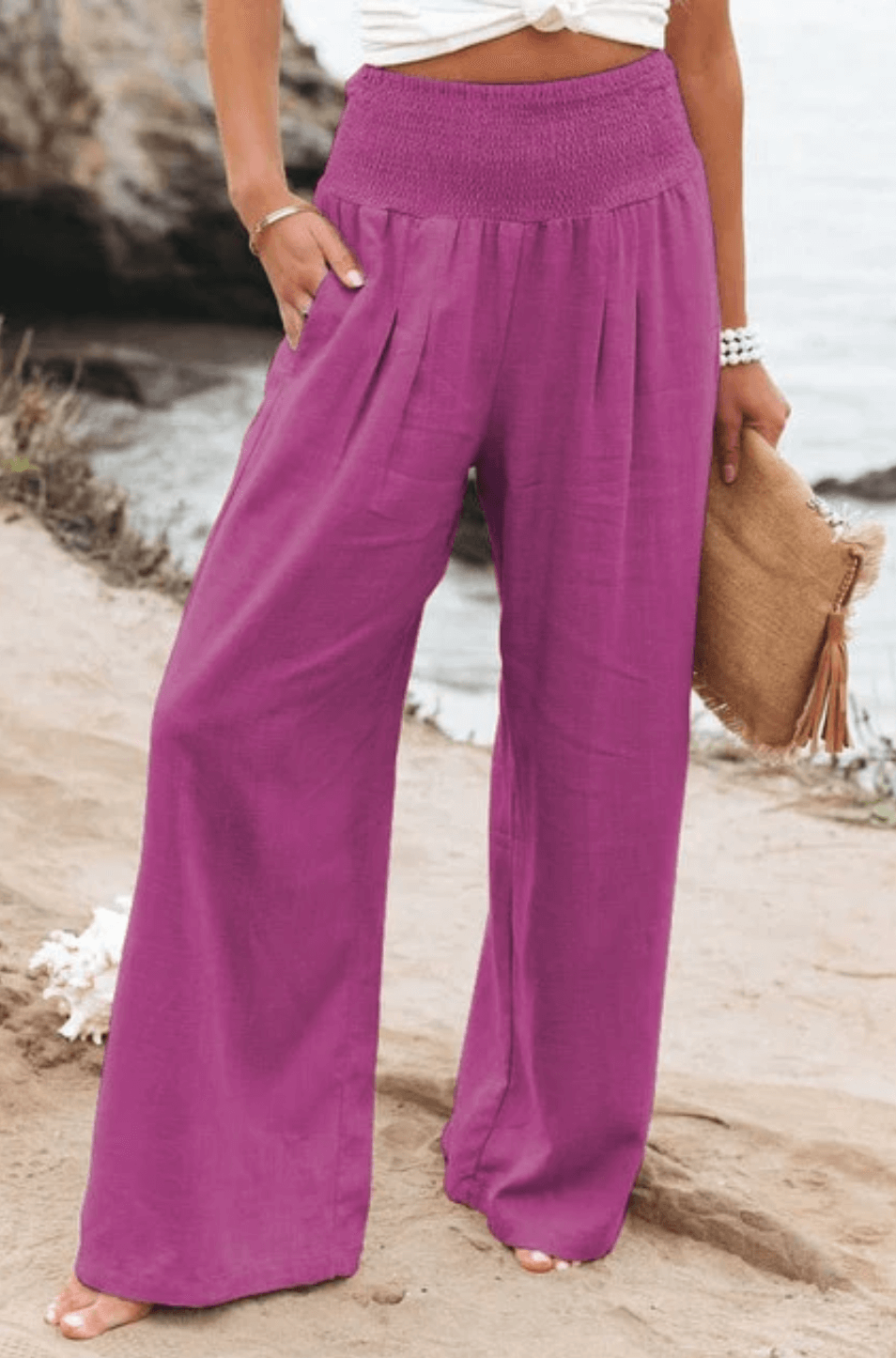 Chic Women's Stretchy Palazzo Trousers