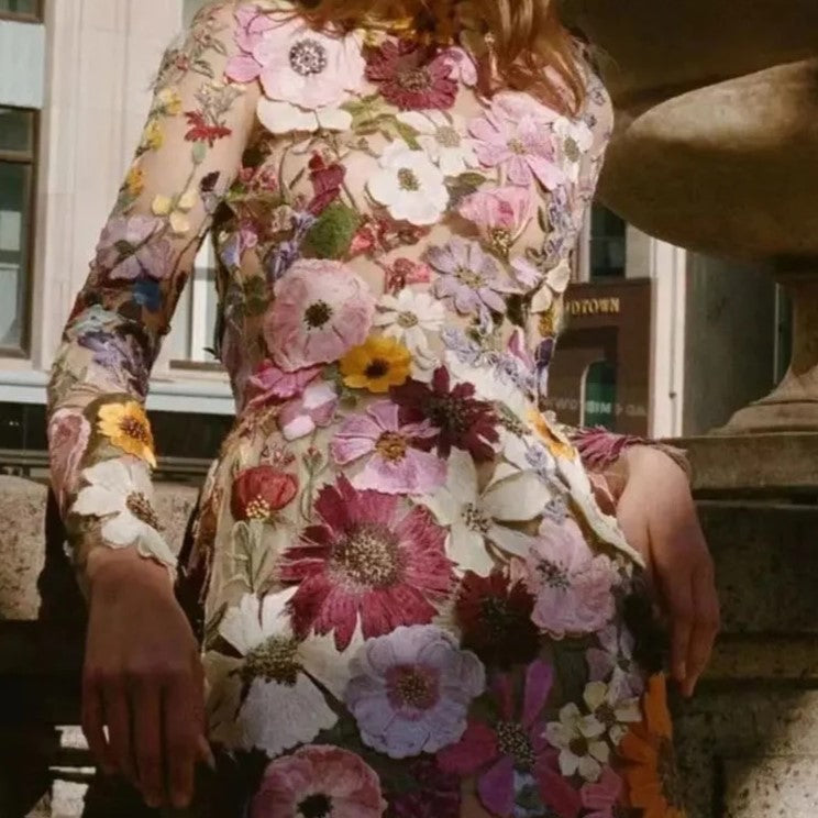 One-of-a-Kind Handcrafted Floral Dress