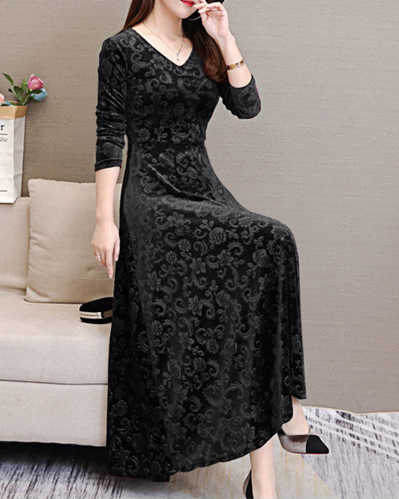 Chic Velvet Evening Gown