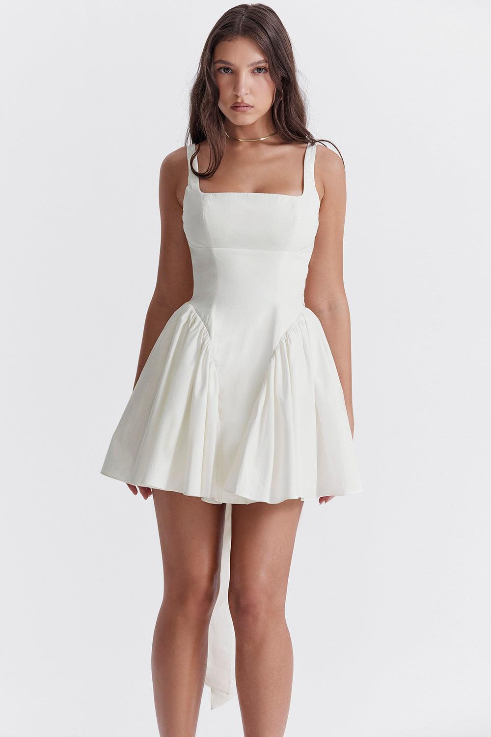 Celestial Grace: The White Bow Dress