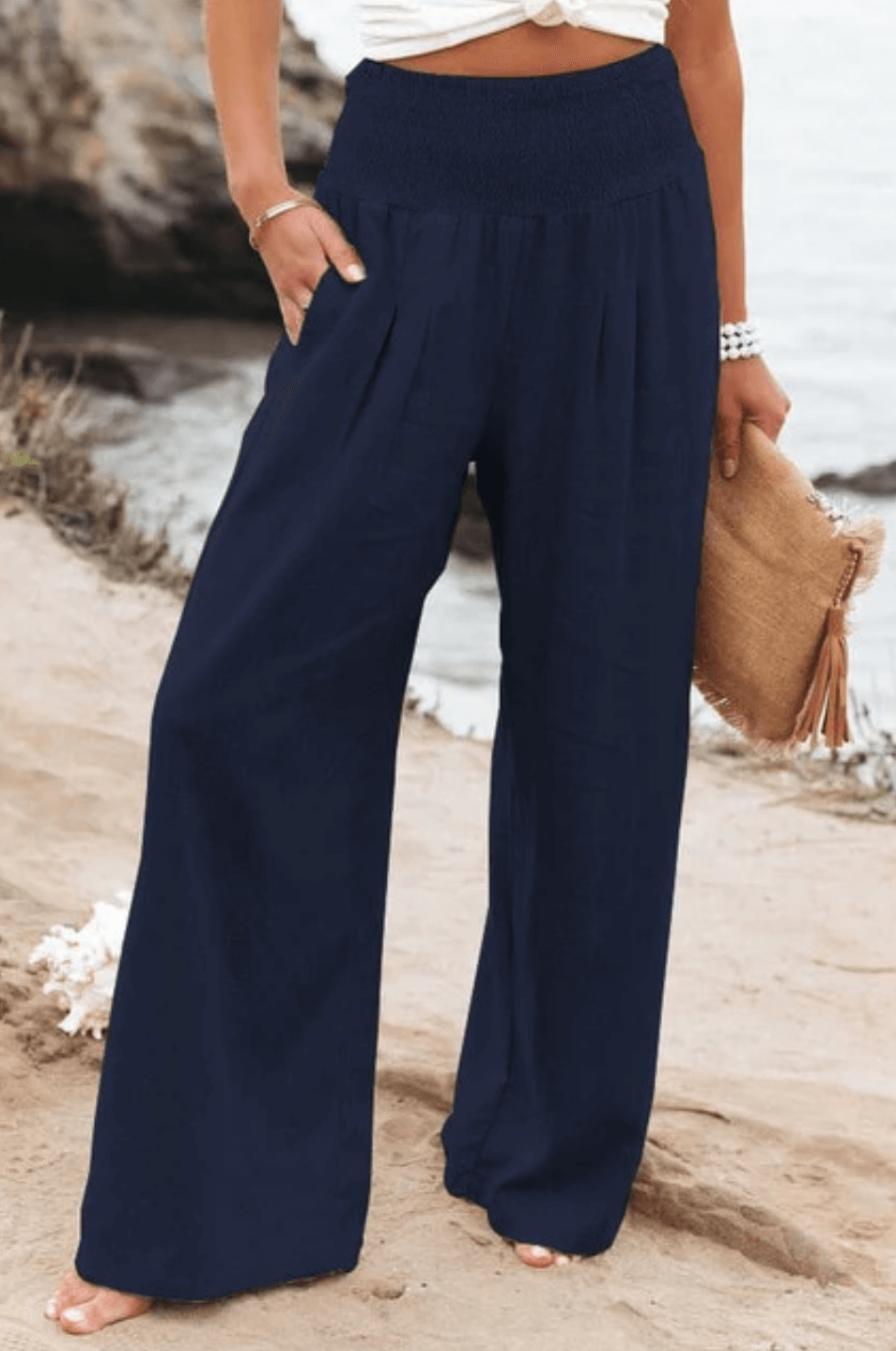 Chic Women's Stretchy Palazzo Trousers
