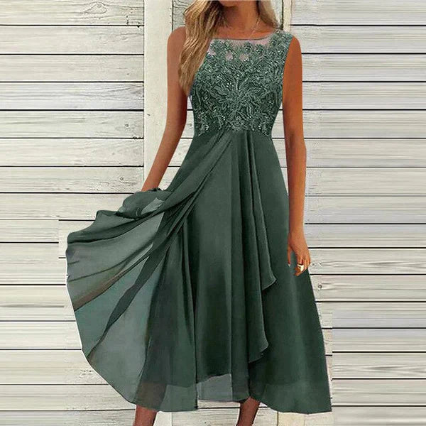 Chic Round Neck Summer Dress for Women