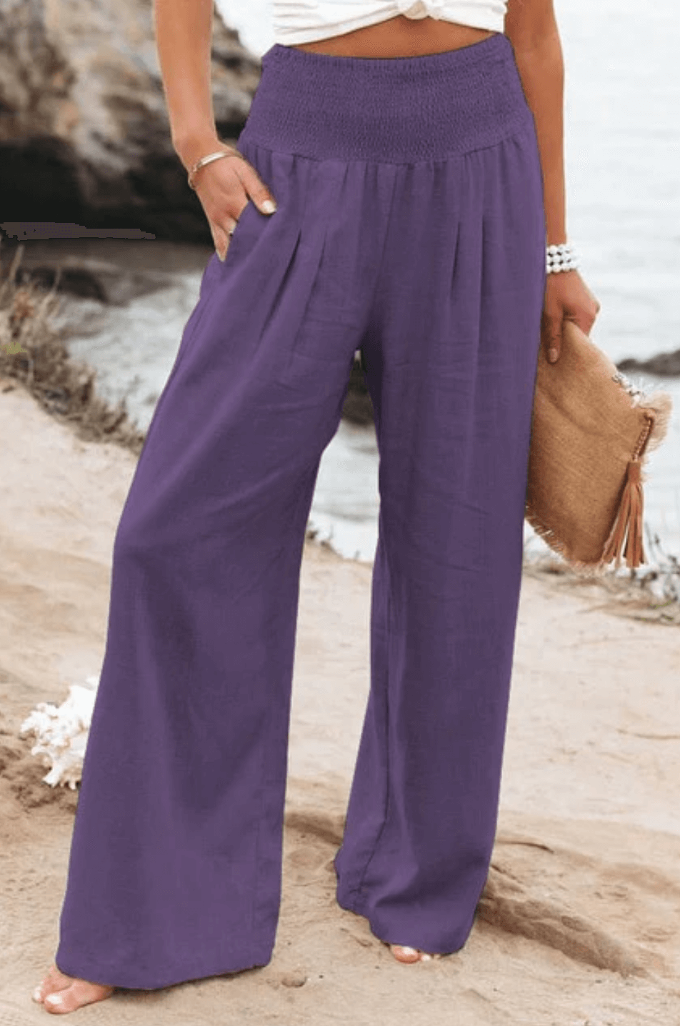Chic Women's Stretchy Palazzo Trousers