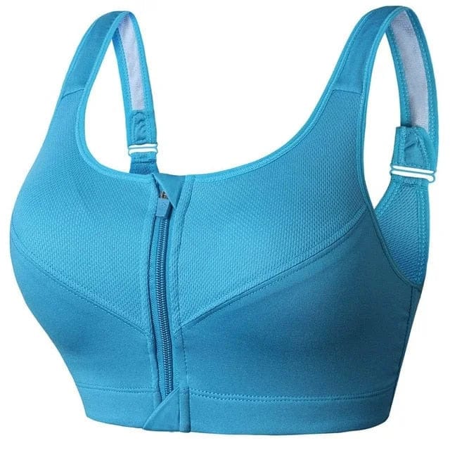 Plus Size Sports Bra Featuring Distinctive Zipper Design
