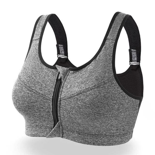 Plus Size Sports Bra Featuring Distinctive Zipper Design