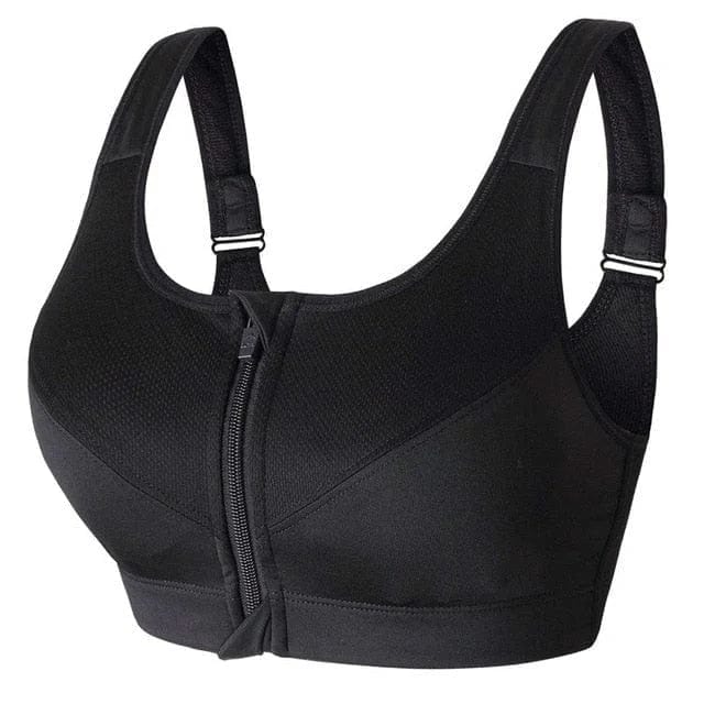 Plus Size Sports Bra Featuring Distinctive Zipper Design