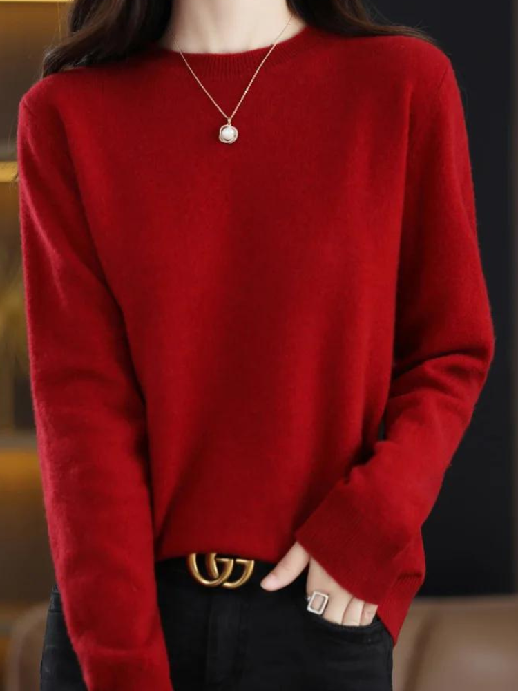Cozy Long-Sleeve Wool Sweater for Ultimate Warmth
